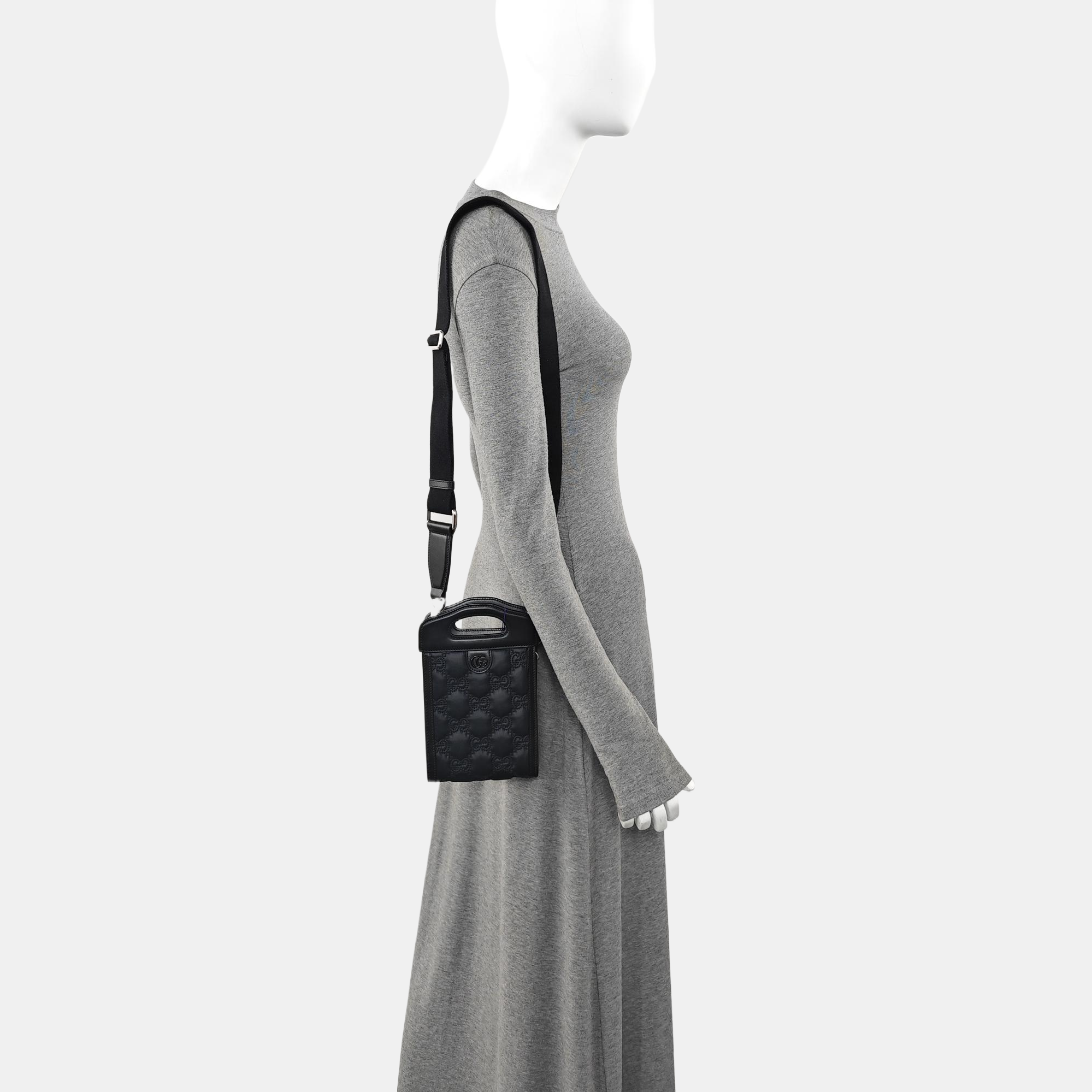 Quilted Calfskin Shoulder Bag Black