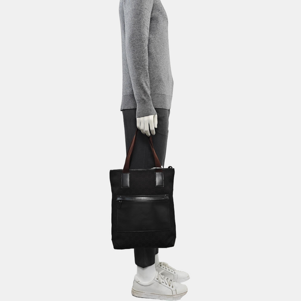 Monogram Canvas Tote Bag Brown