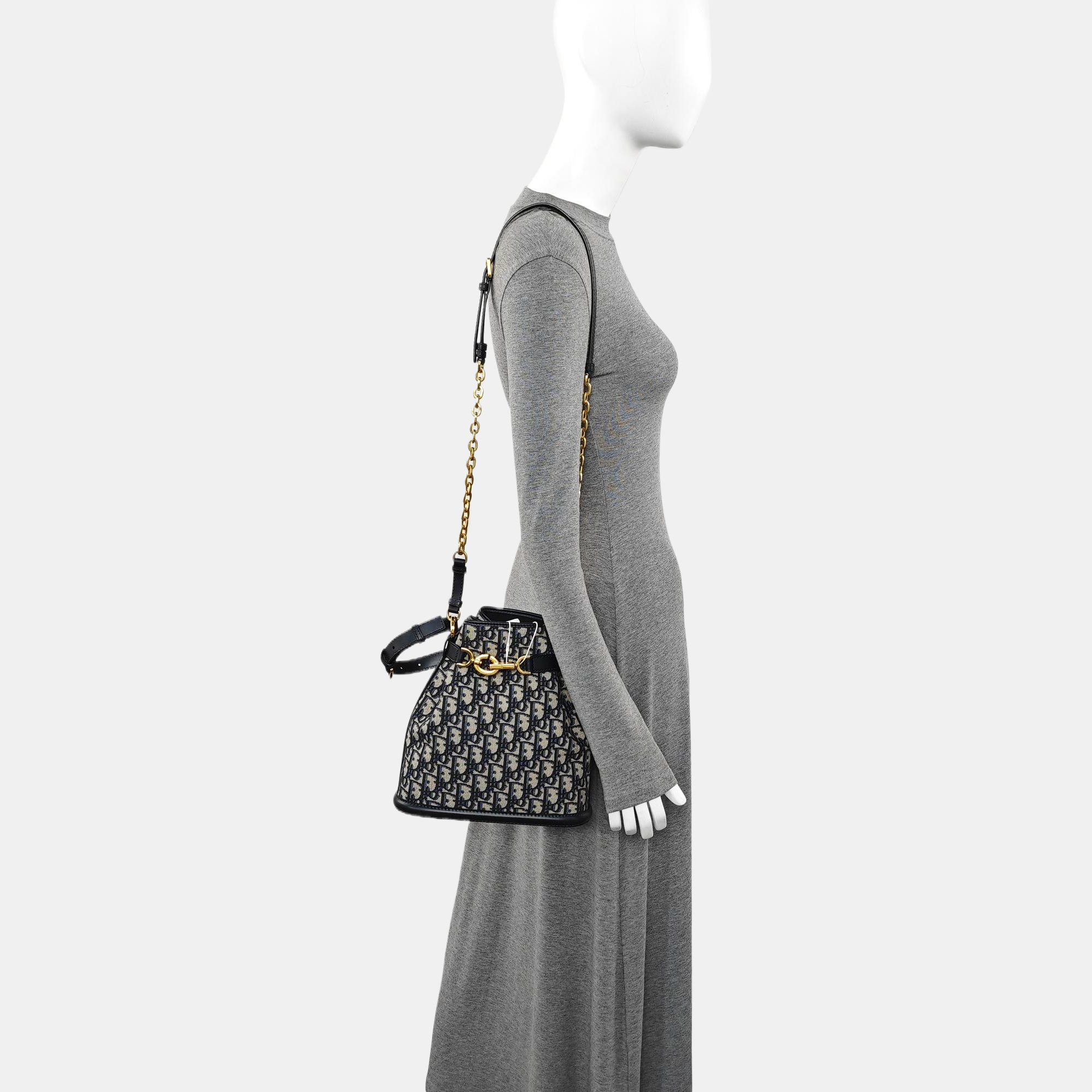 C'est Dior Medium Oblique Canvas Blue