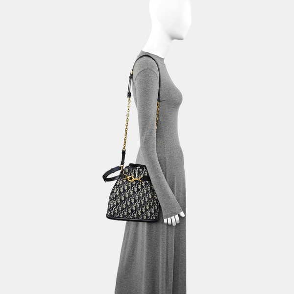 C'est Dior Medium Oblique Canvas Blue
