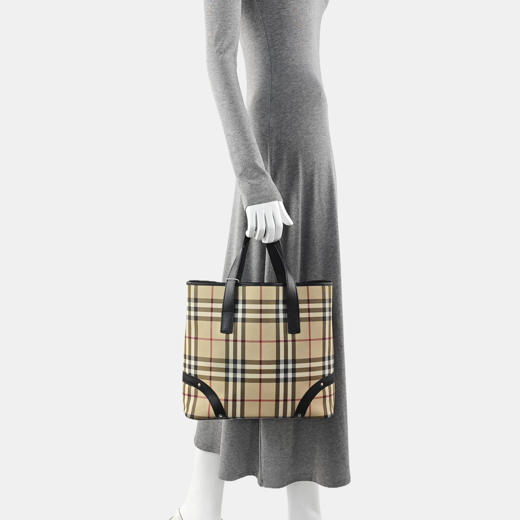 Coated Canvas Tote Bag Brown
