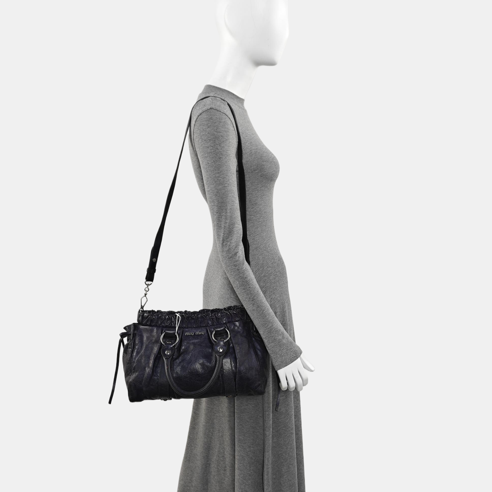 Calfskin Shoulder Bag Blue
