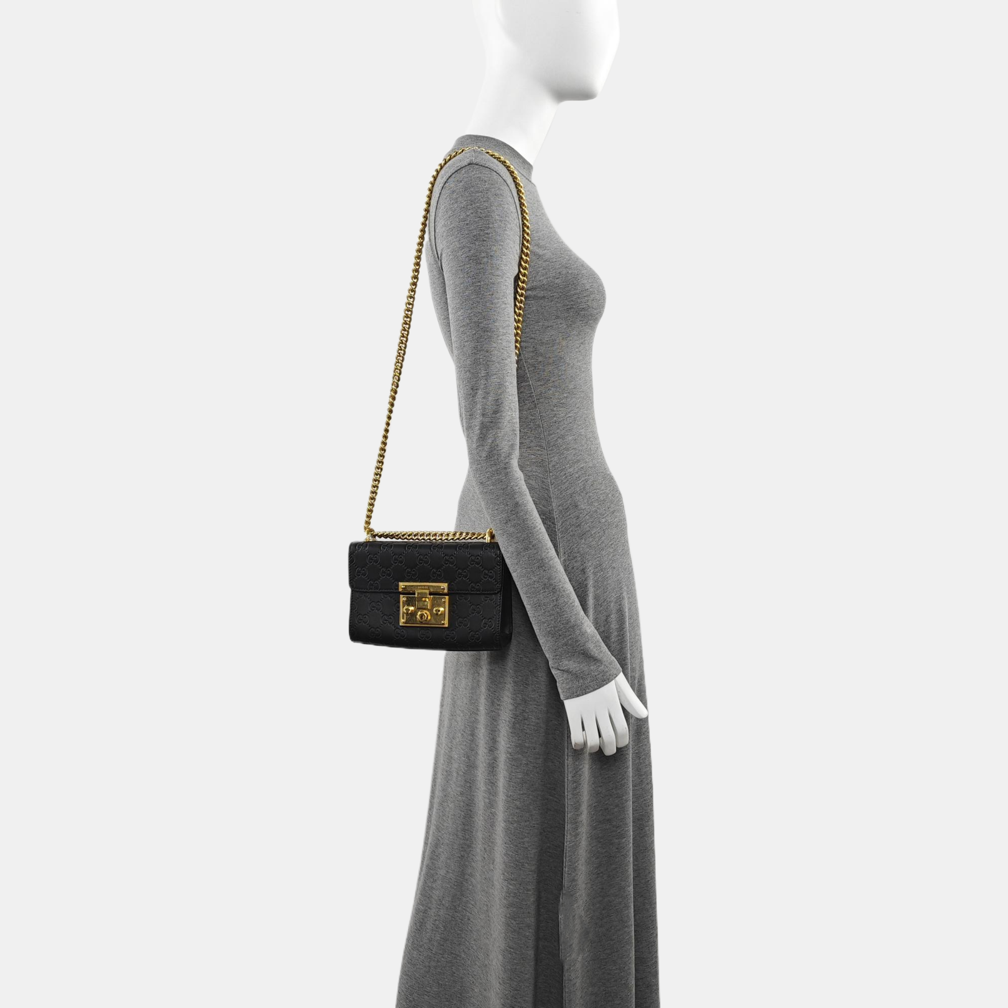 Authenticated pre-owned  Padlock Small Monogram Calfskin Black - Shoulder Bag at Looply