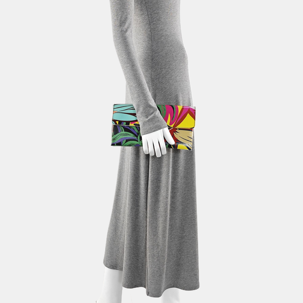 Coated Canvas Clutch Multicolor
