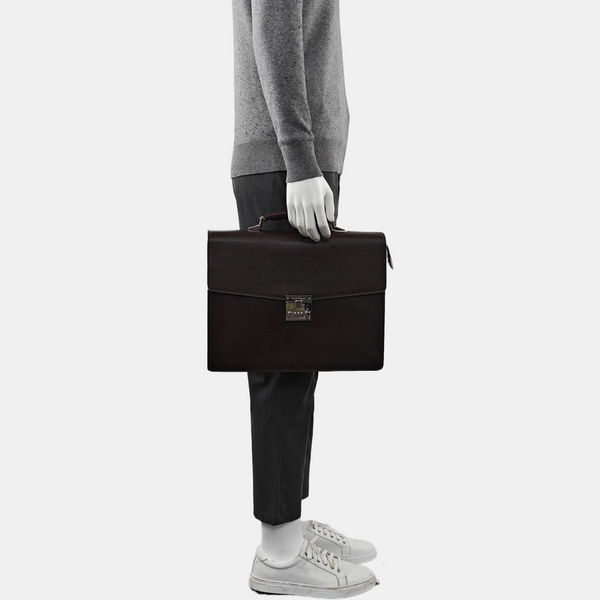 Calfskin Top Handle Bag Brown