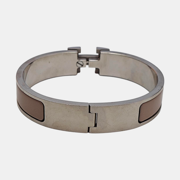 Clic H Metal Silver Bangle