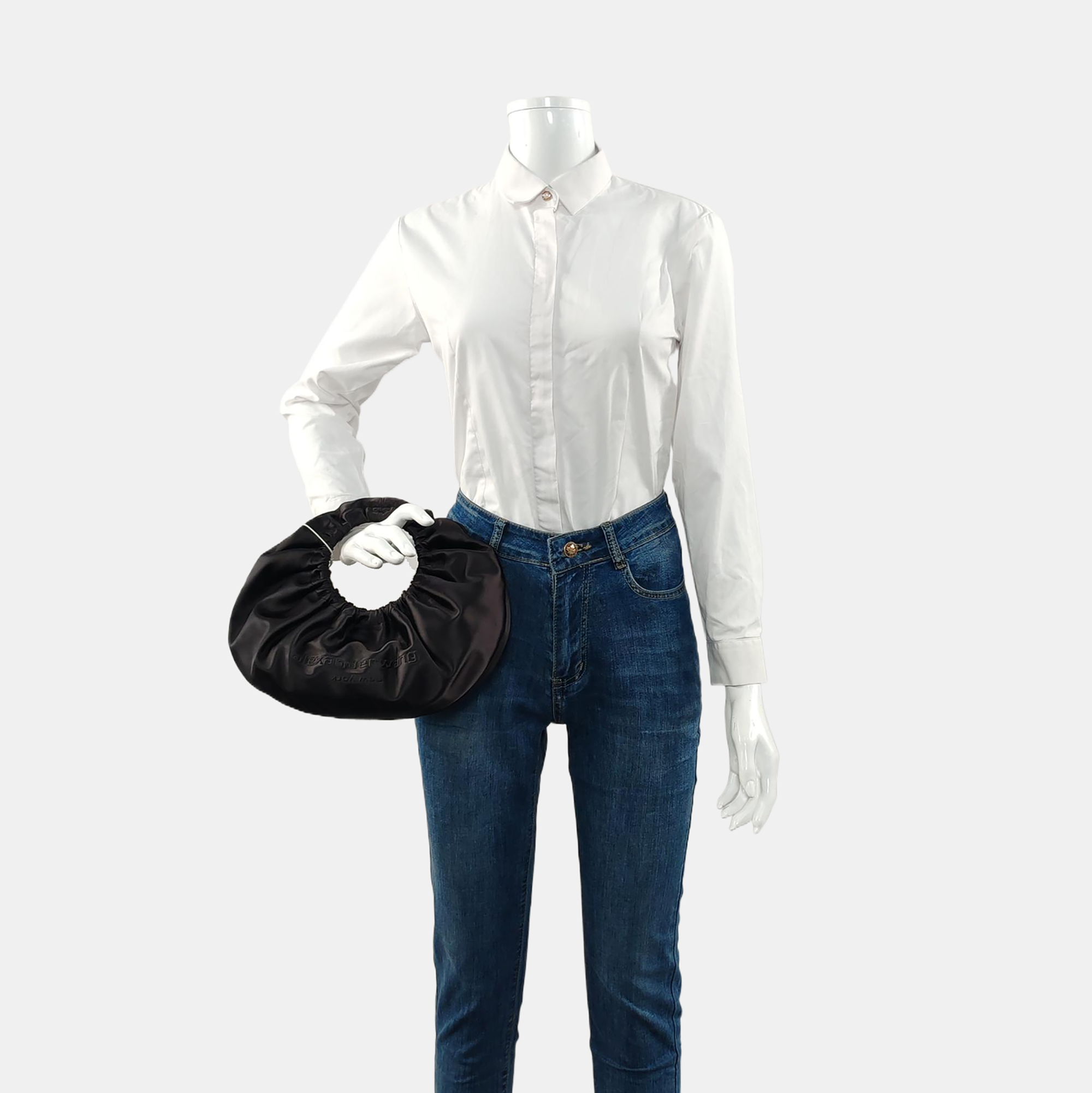 Fabric Top Handle Bag Small Black