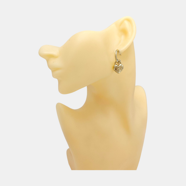 CC Logo Metal Gold Stud Earrings