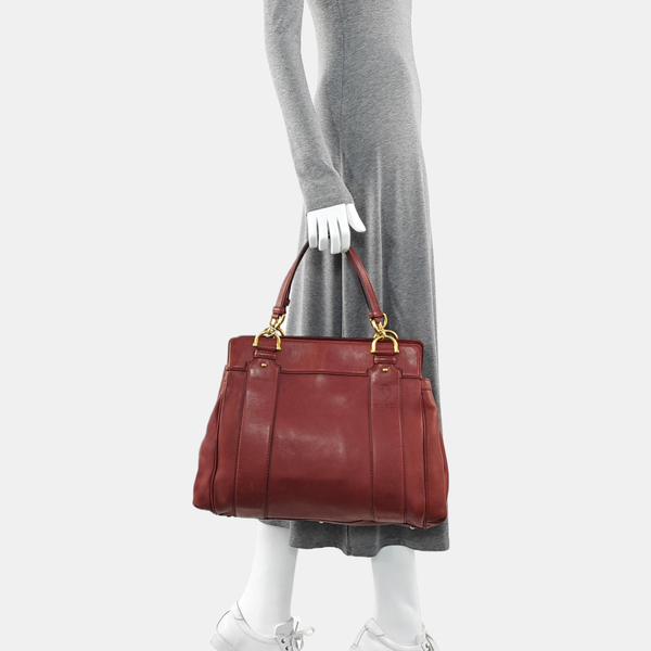 Calfskin Tote Bag Red