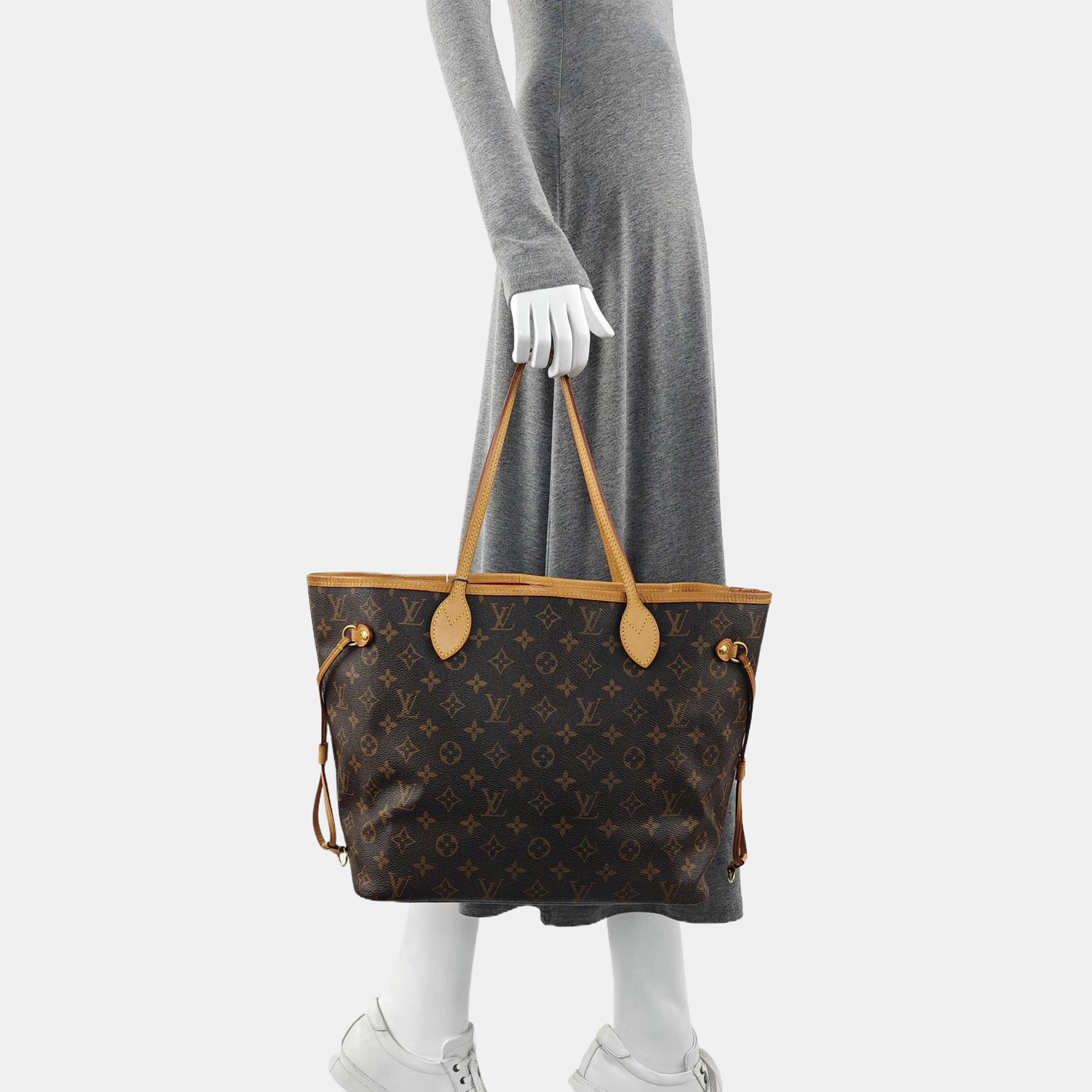 NEVERFULL MM Monogram Coated Canvas Brown