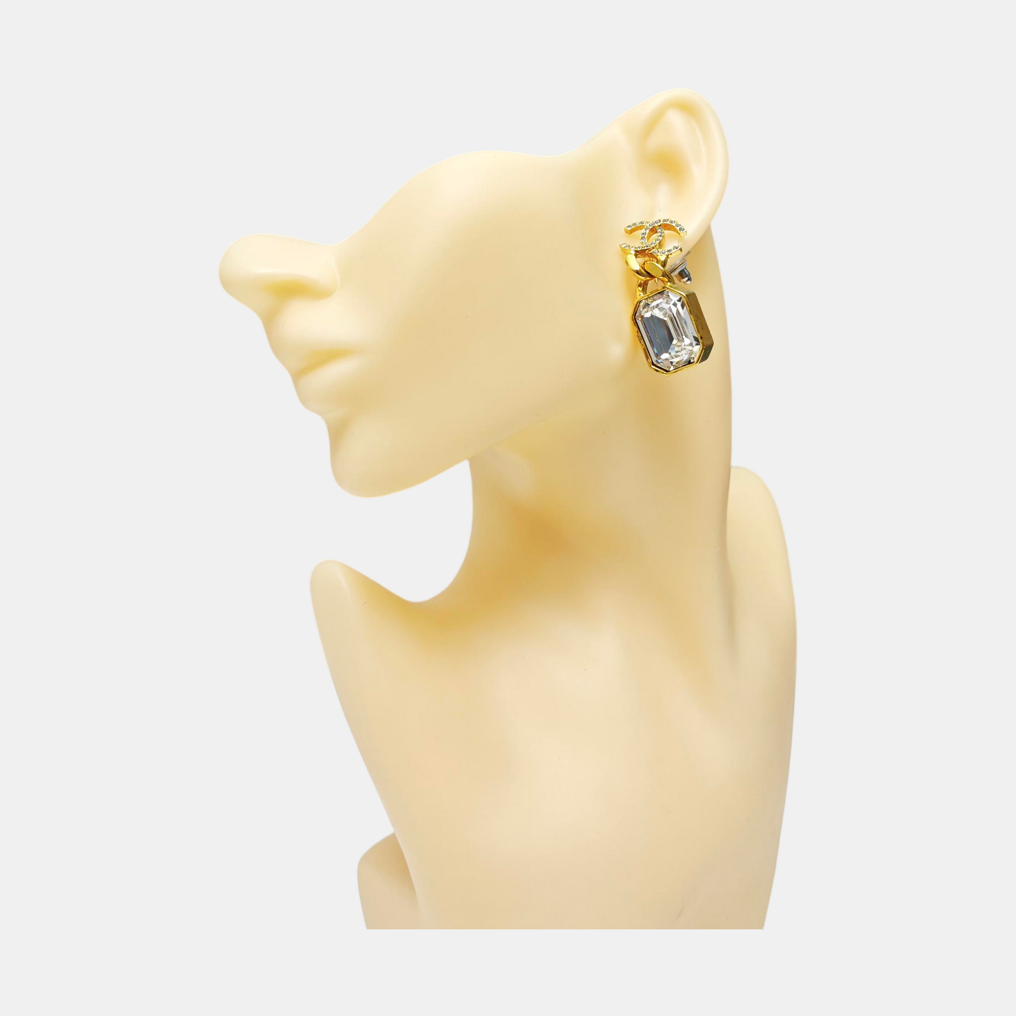 CC Logo Brass Gold Earrings