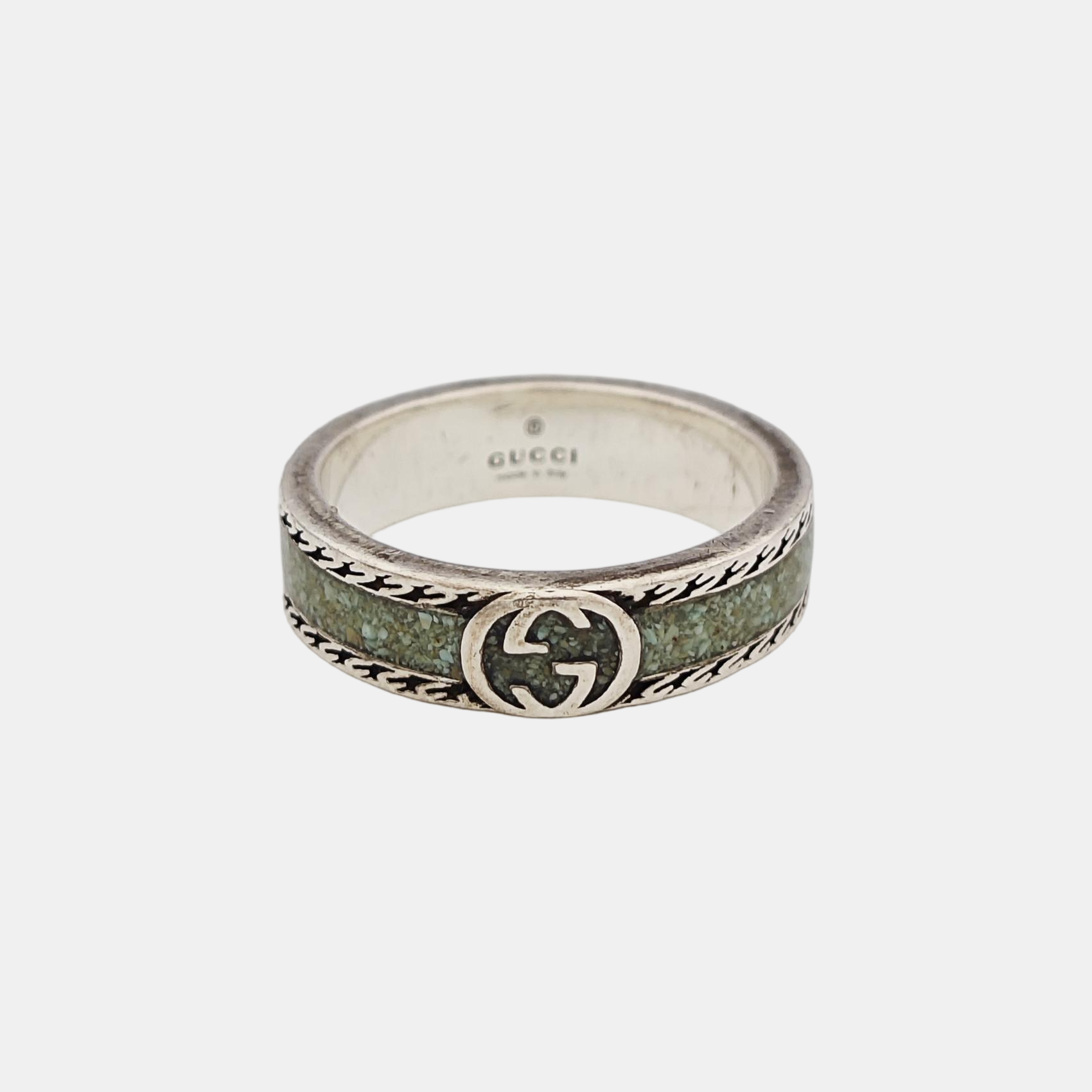 Interlocking G 925 Sterling Silver Ring HK 20