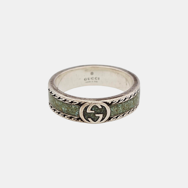 Interlocking G 925 Sterling Silver Ring HK 20