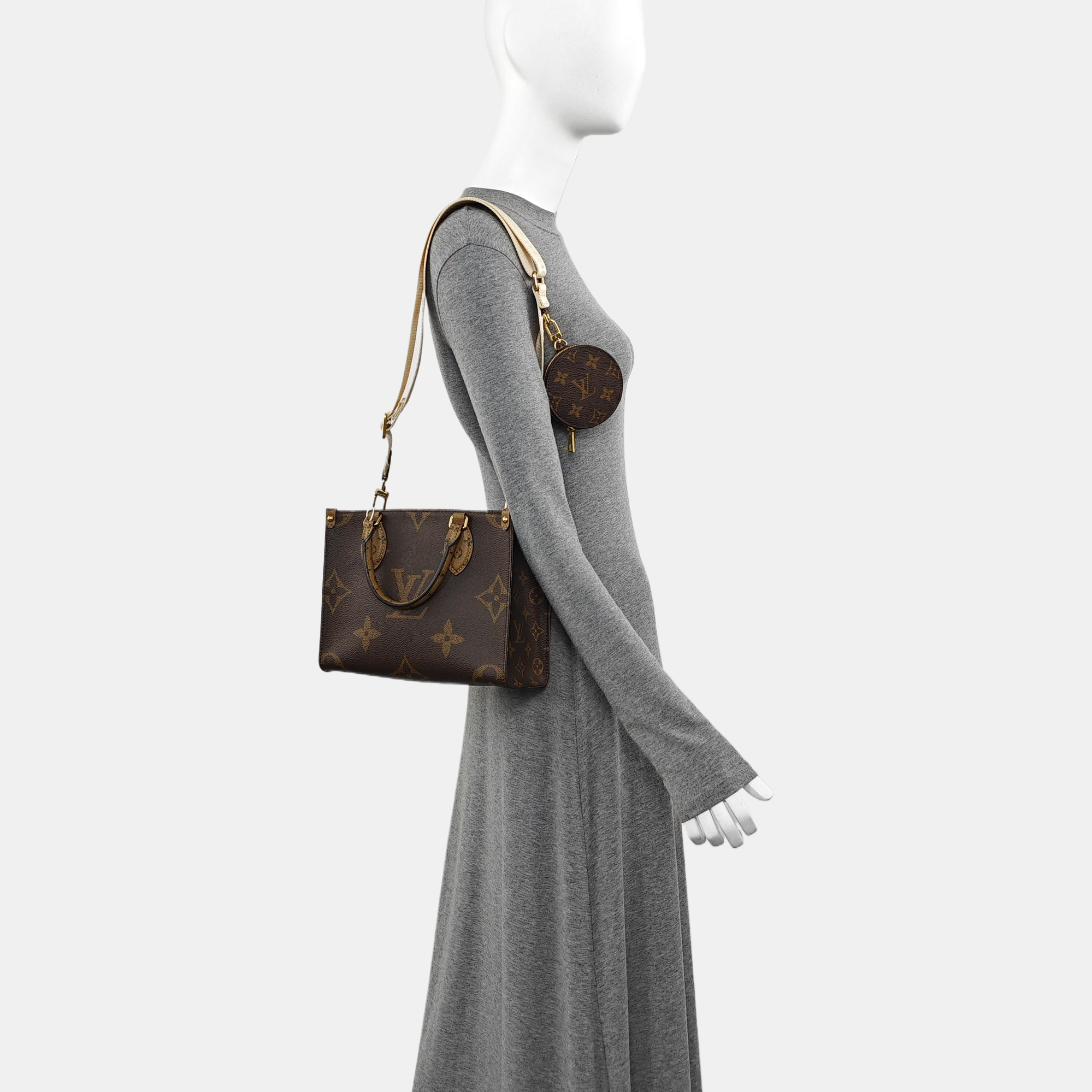 ONTHEGO PM Monogram Coated Canvas Brown
