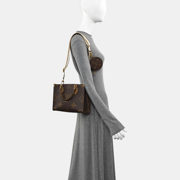 ONTHEGO PM Monogram Coated Canvas Brown