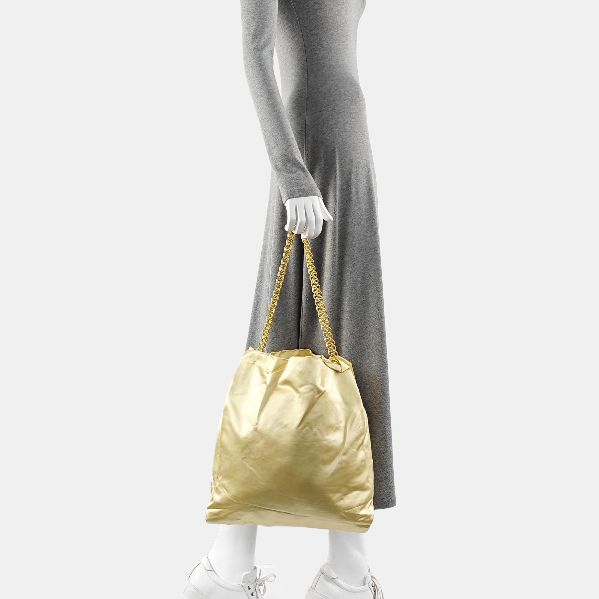 Nylon Bucket Bag Gold
