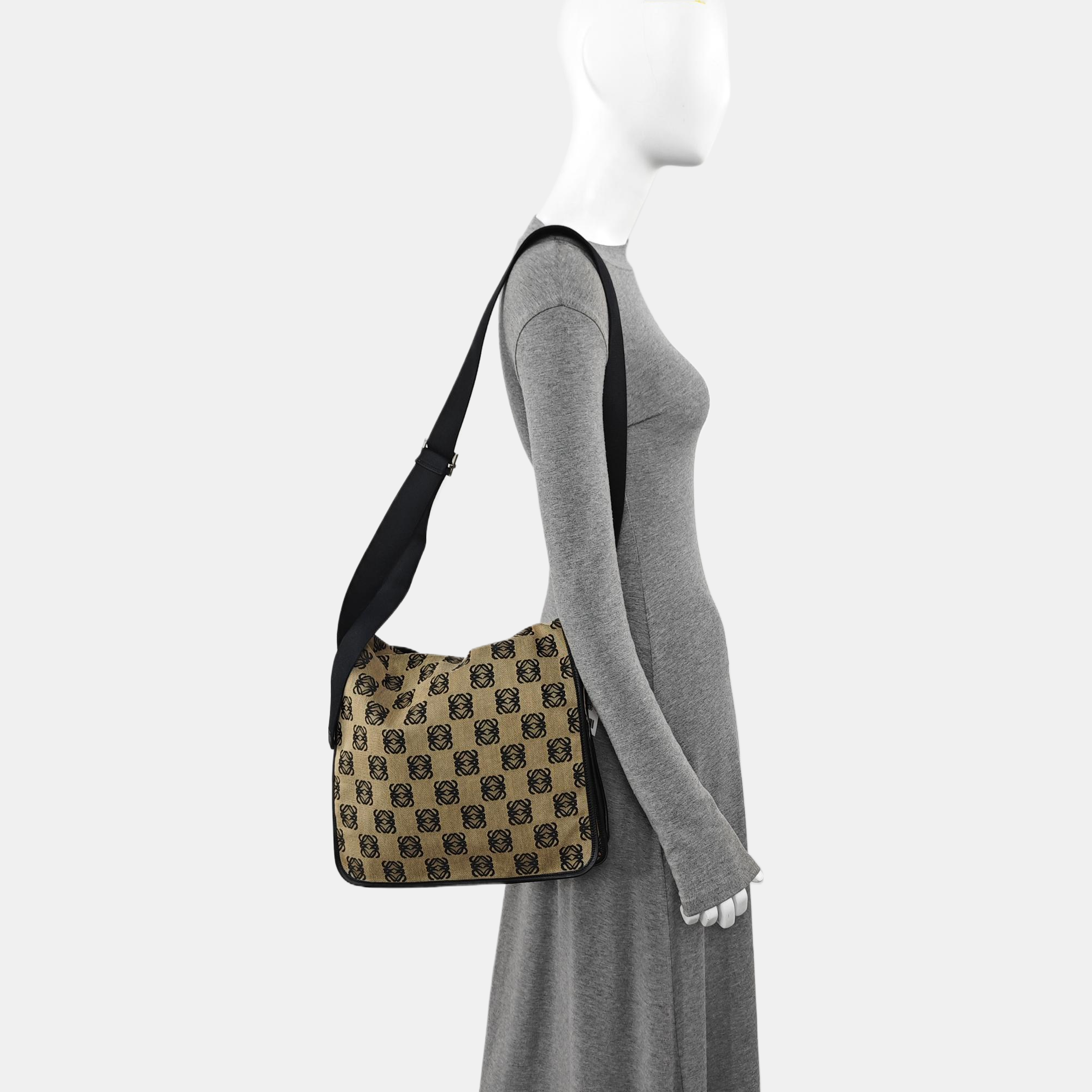 Monogram Canvas Shoulder Bag Beige