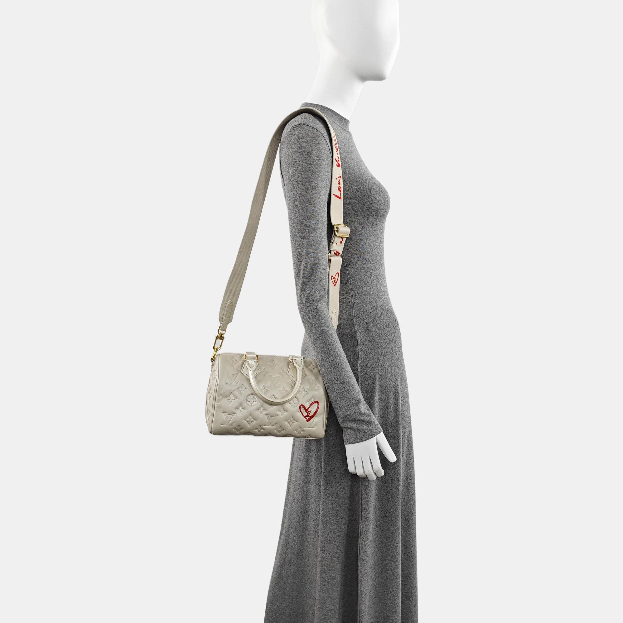 Authenticated pre-owned  SPEEDY 22 Lambskin White - Shoulder Bag at Looply