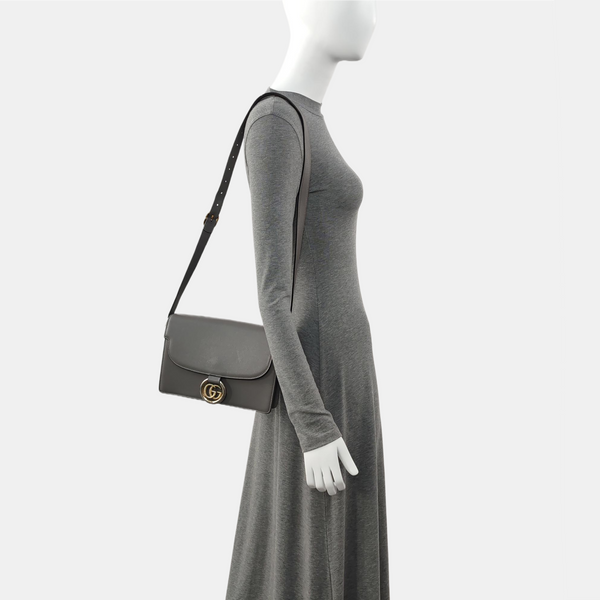 GG Ring Small Calfskin Gray
