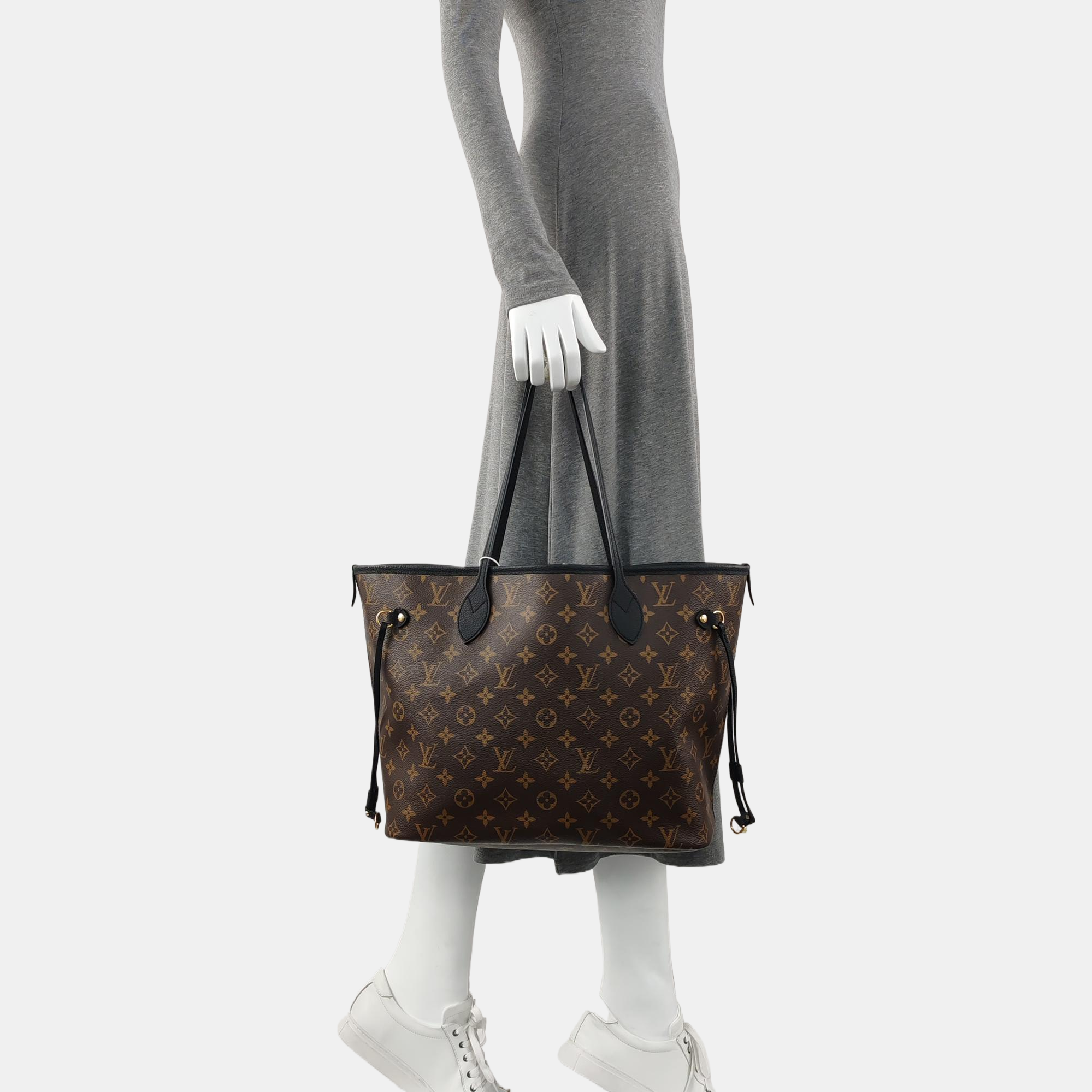 NEVERFULL INSIDE OUT MM Monogram Calfskin Black