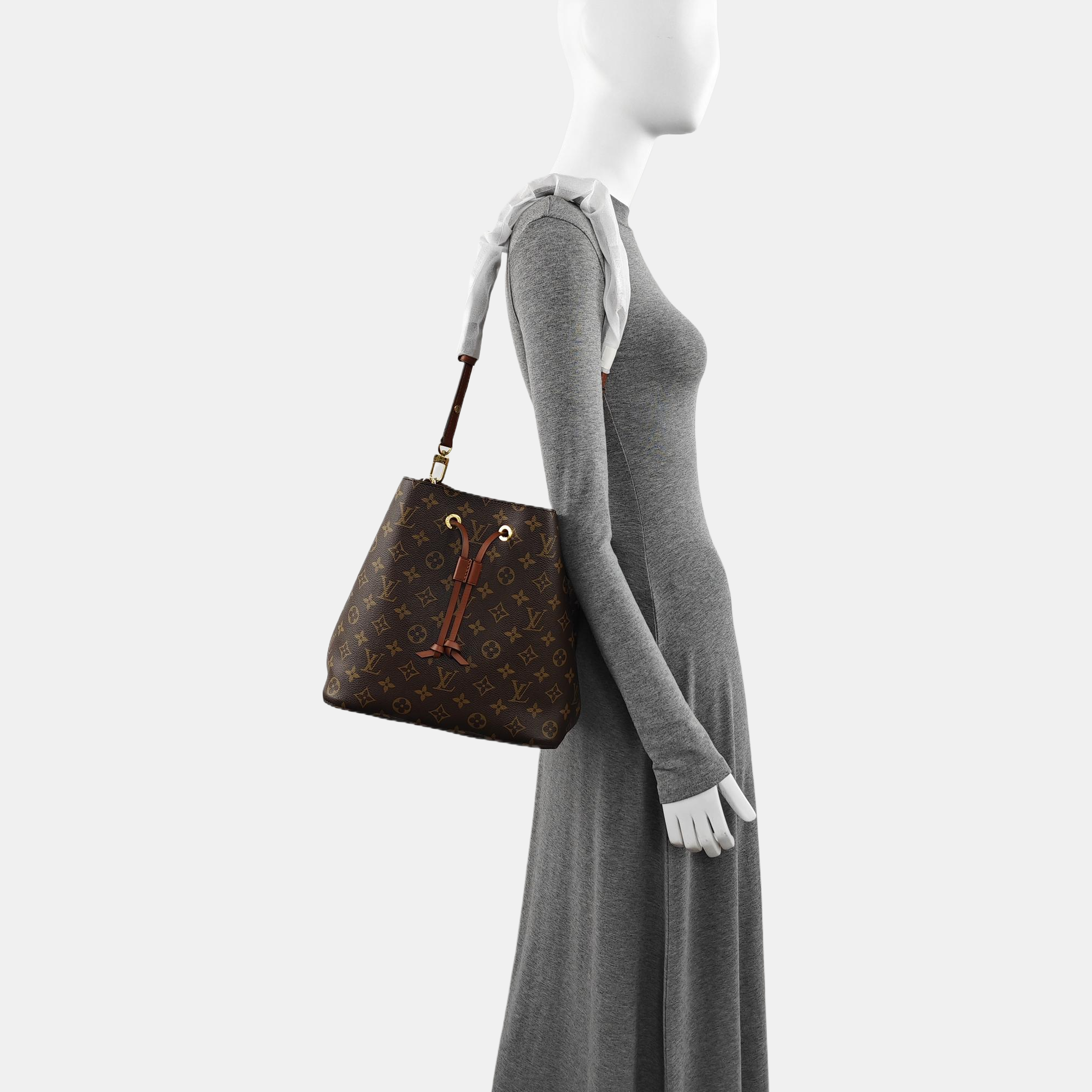 NÉONOÉ MM Monogram Coated Canvas Brown