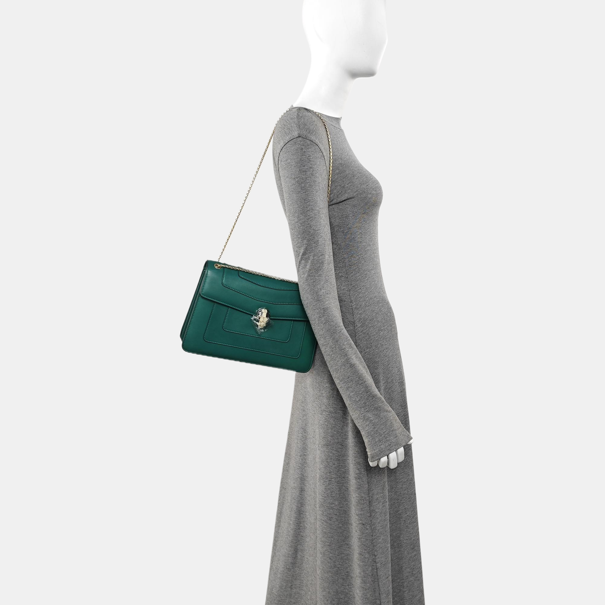 SERPENTI FOREVER Medium Calfskin Green
