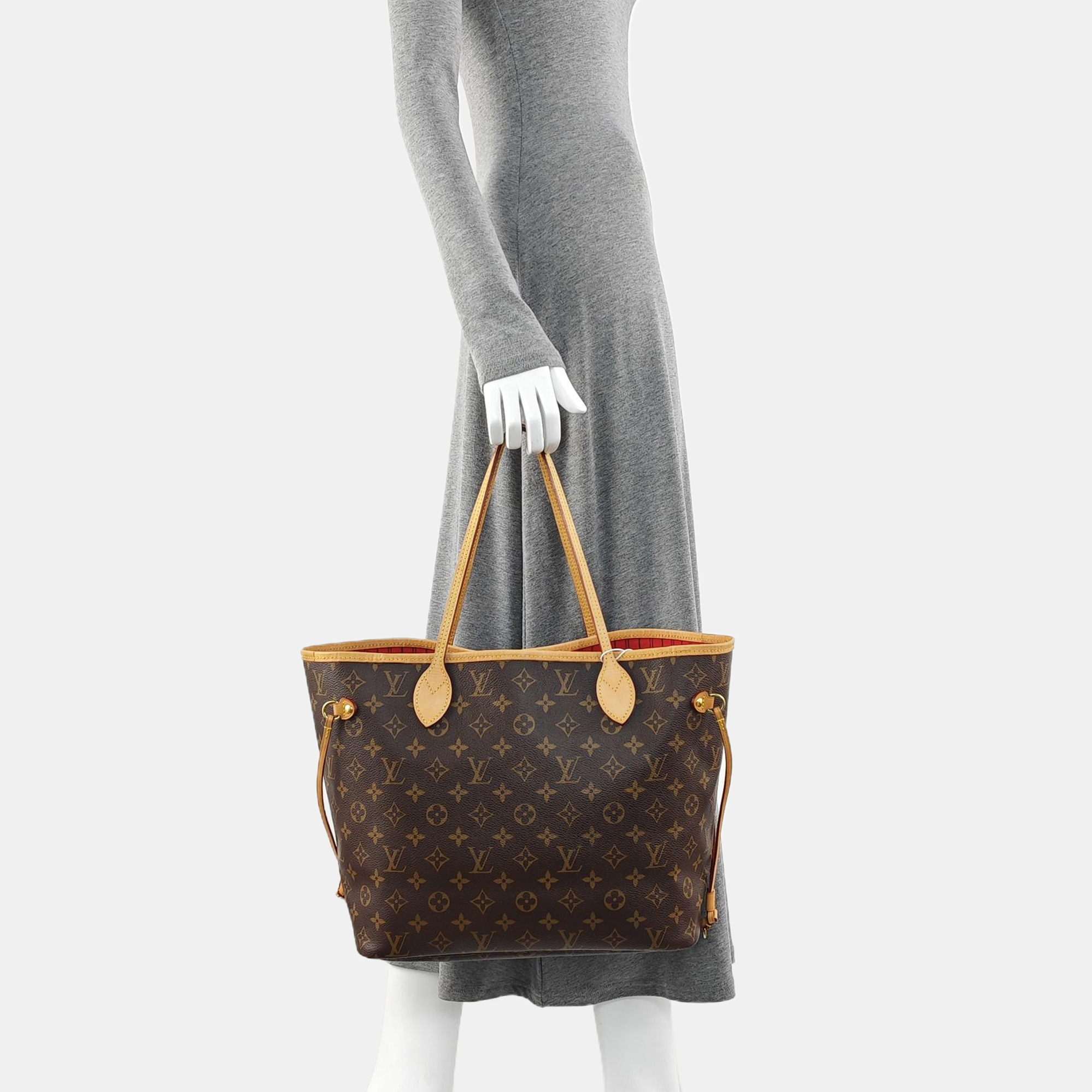 NEVERFULL MM Monogram Coated Canvas Brown