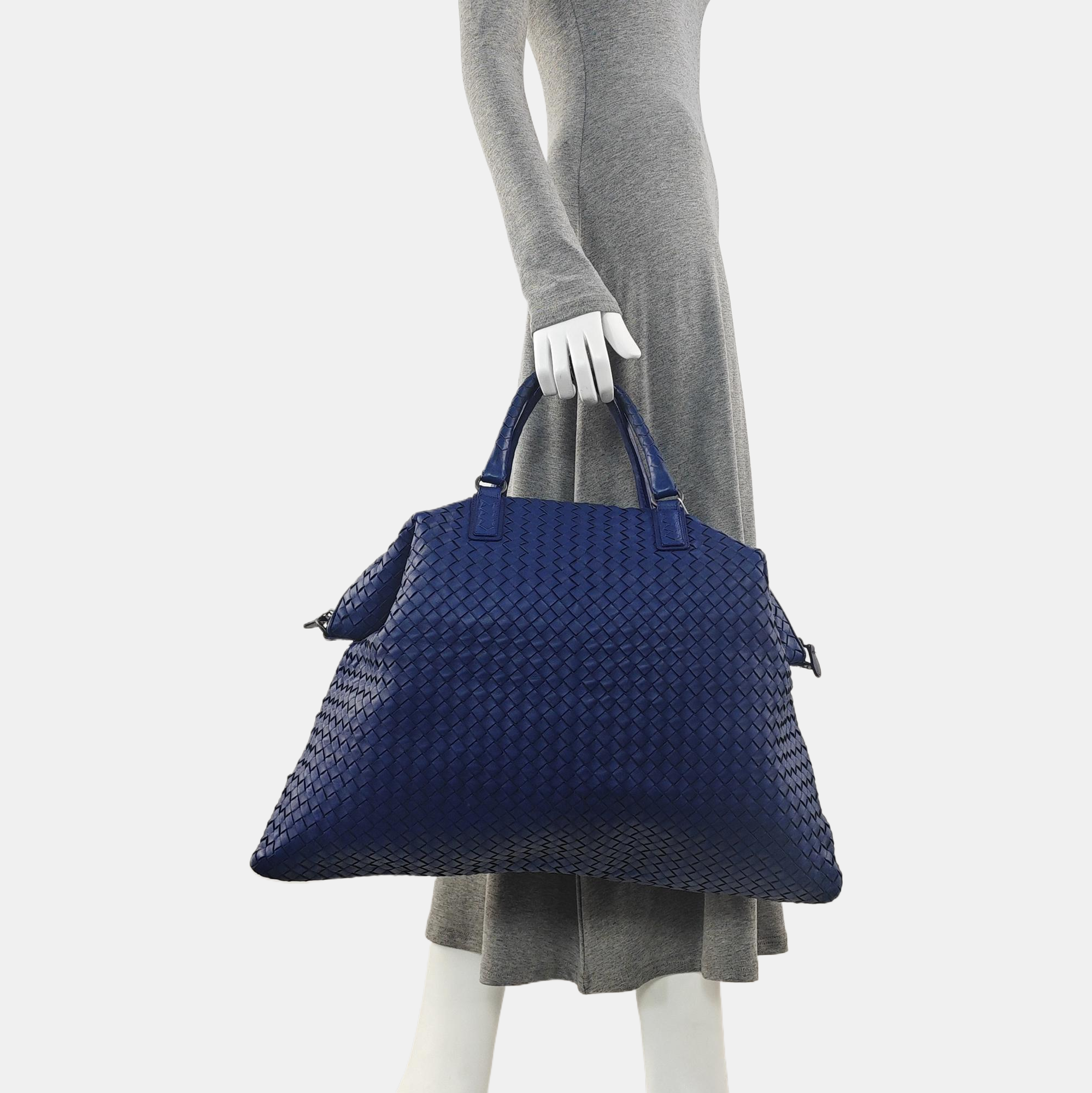 Lambskin Top Handle Bag Blue
