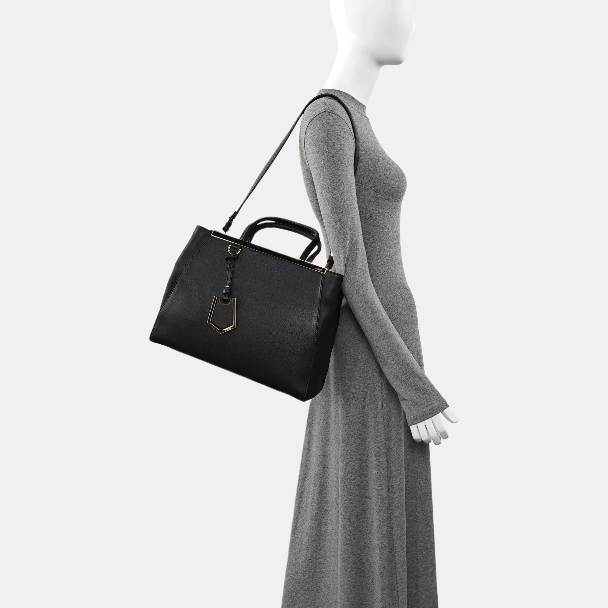 2 Jours Medium Calfskin Black
