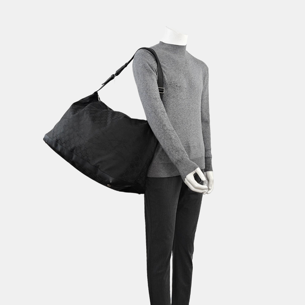 Monogram Nylon Shoulder Bag Black