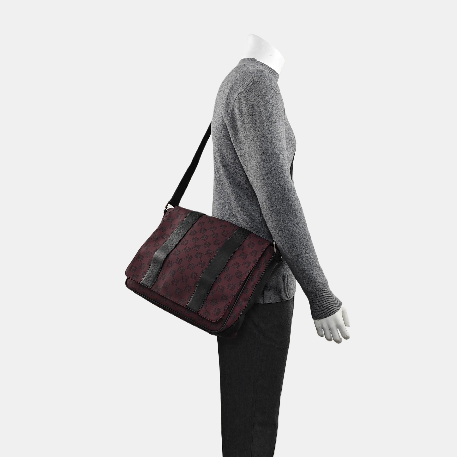 Coated Canvas Shoulder Bag Red