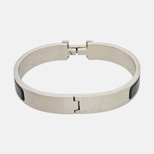 Clic H Metal Silver Bangle