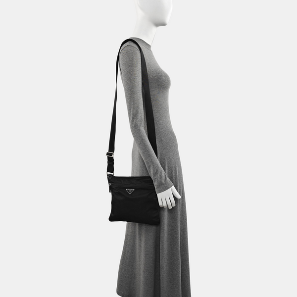 Nylon Shoulder Bag Black