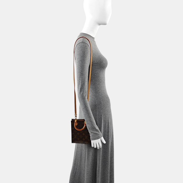 SAC PLAT Mini Monogram Coated Canvas Brown