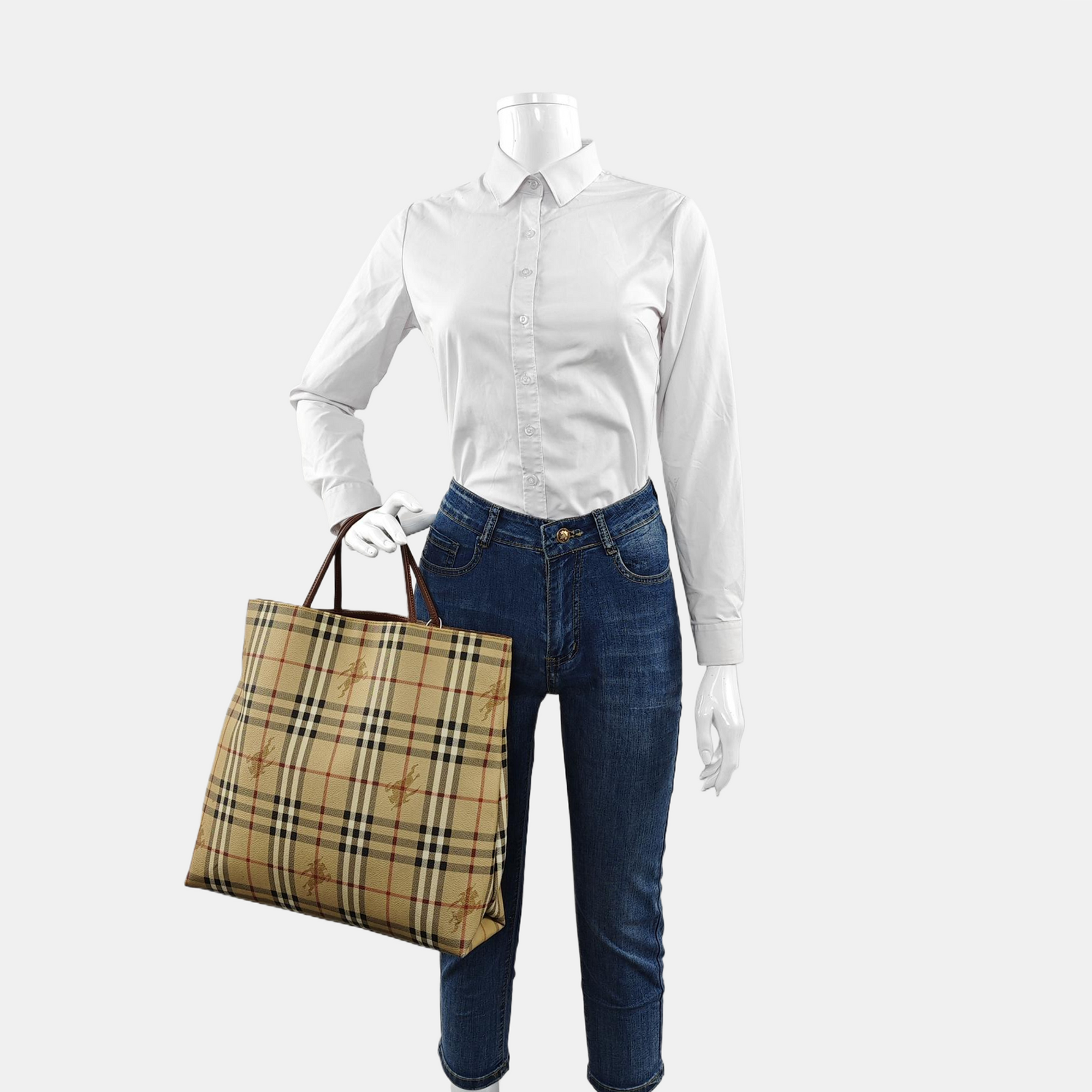 Coated Canvas Top Handle Bag Multicolor