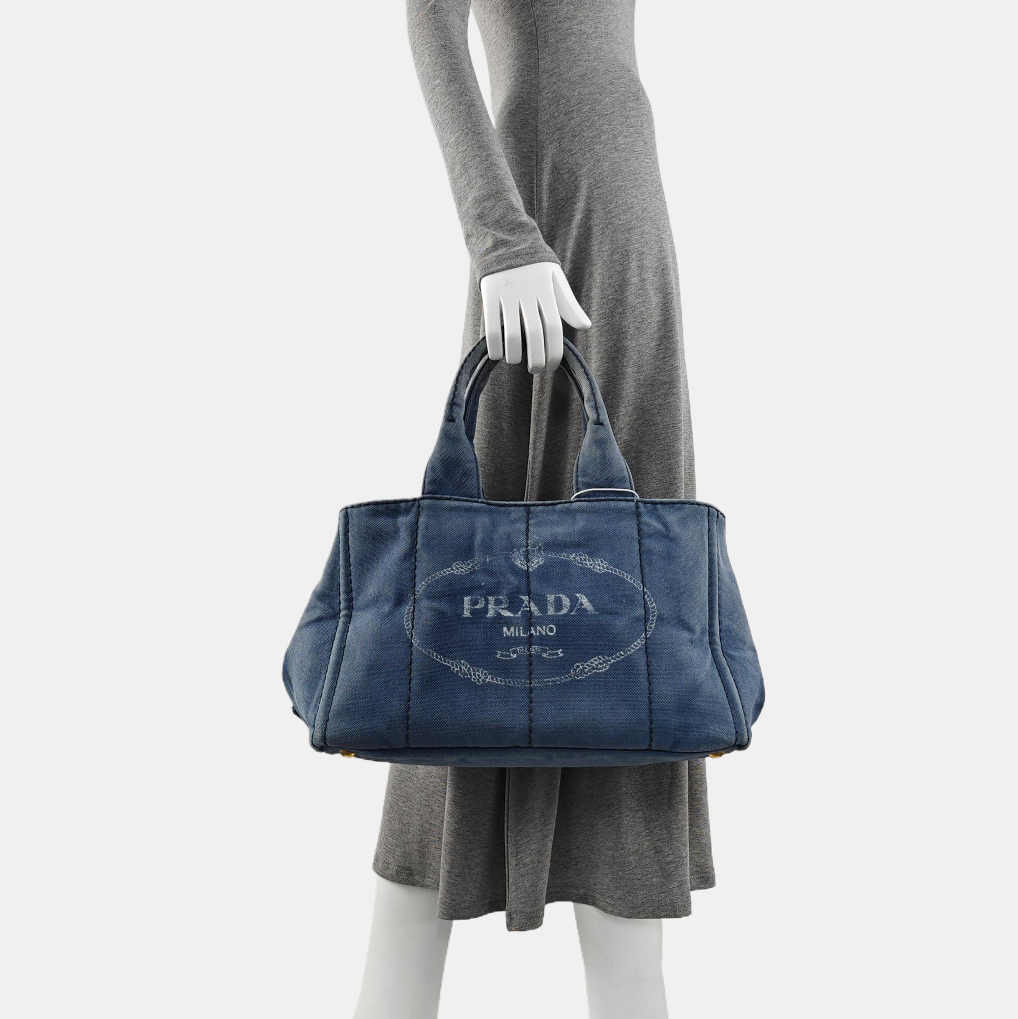 Denim Quilted Canvas Blue
