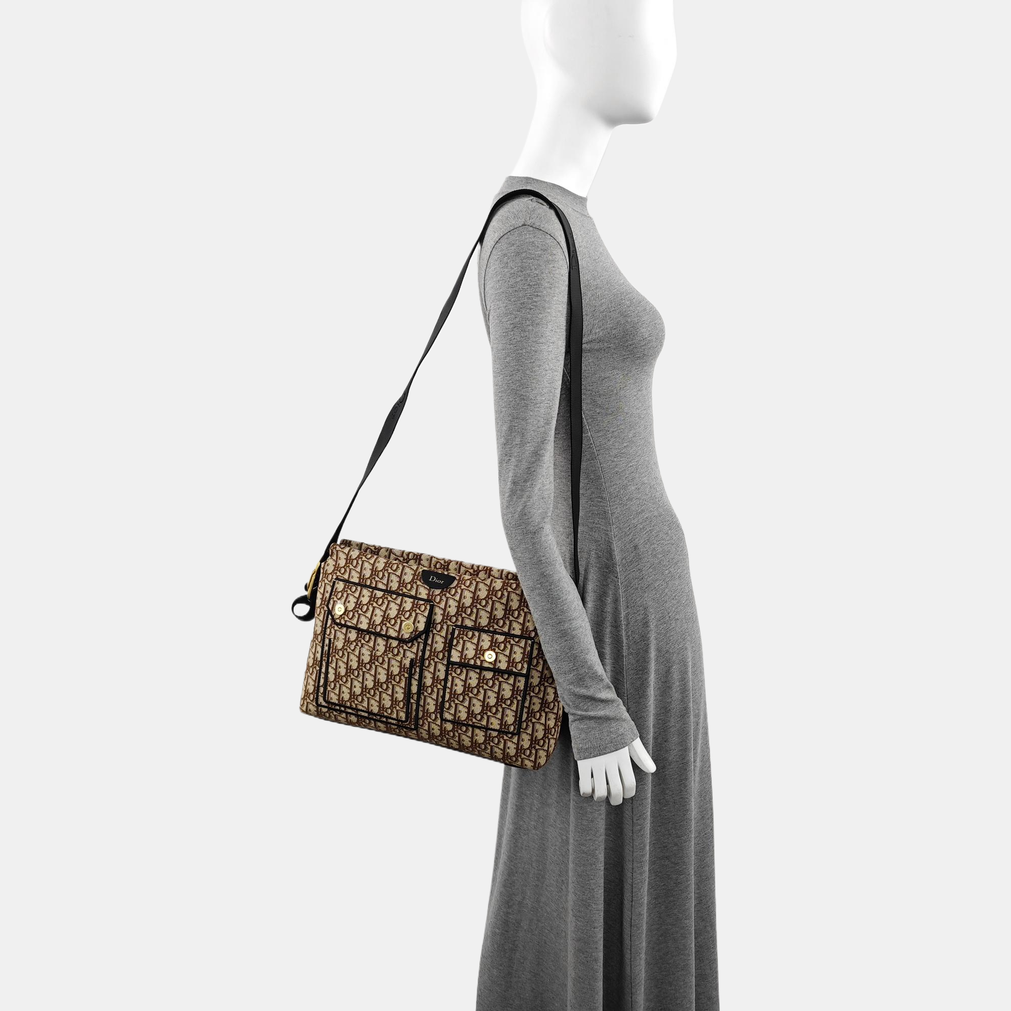 Canvas Shoulder Bag Medium Brown