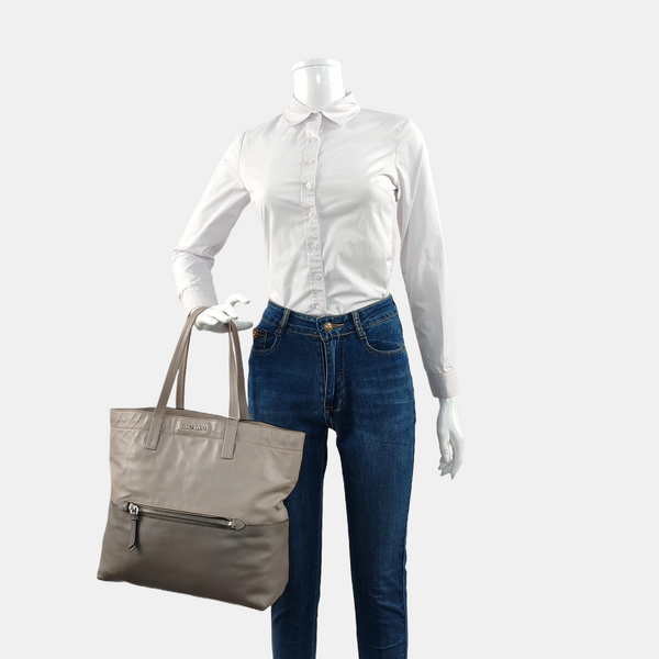 Calfskin Tote Bag Gray