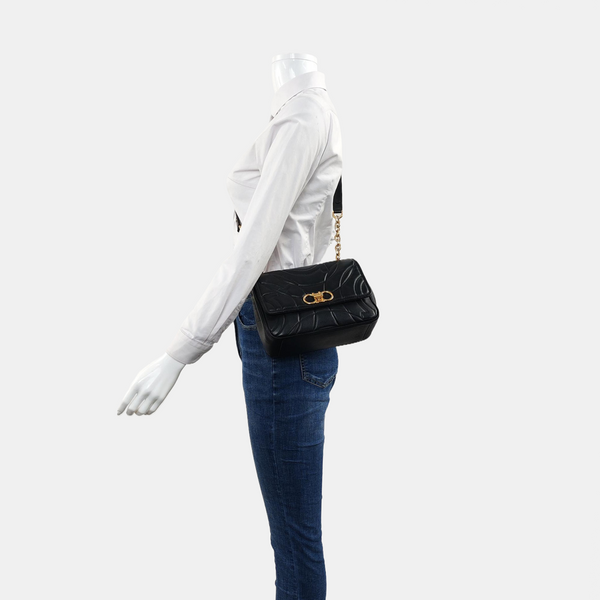 Gancini Small Calfskin Black