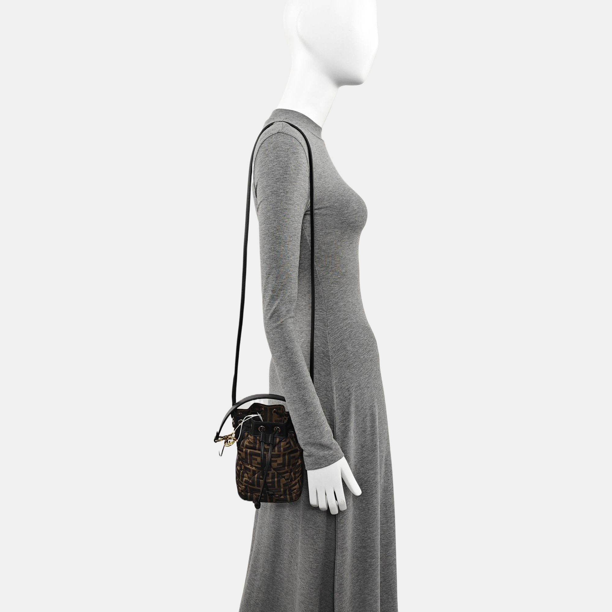 Authenticated pre-owned  Mon Tresor Mini Fabric Brown - Shoulder Bag at Looply