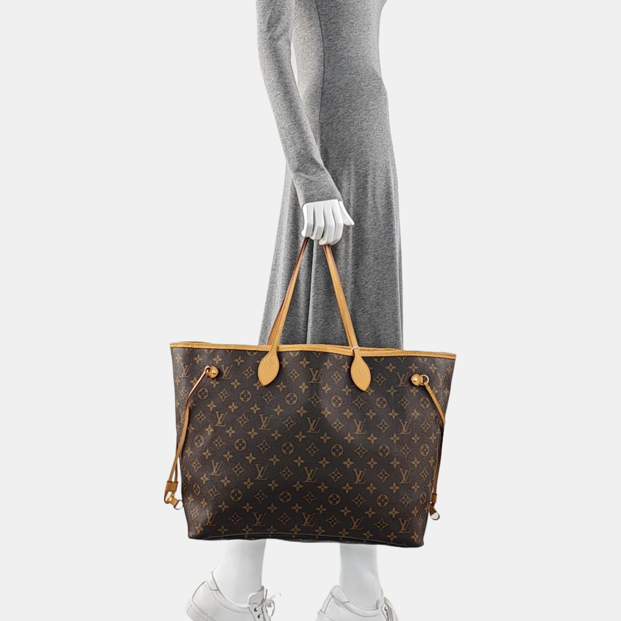 NEVERFULL GM Monogram Coated Canvas Brown