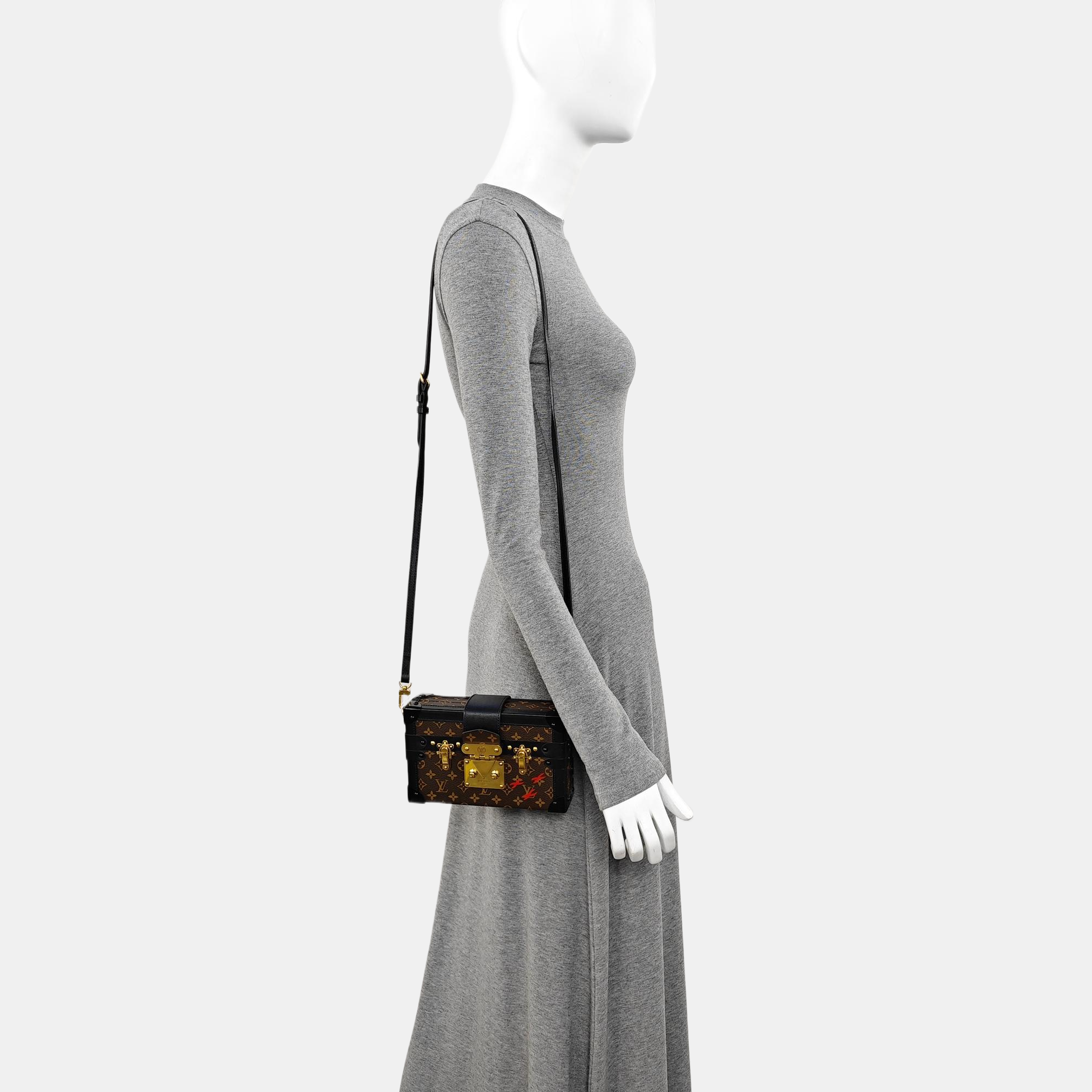 PETITE MALLE Monogram Coated Canvas Brown