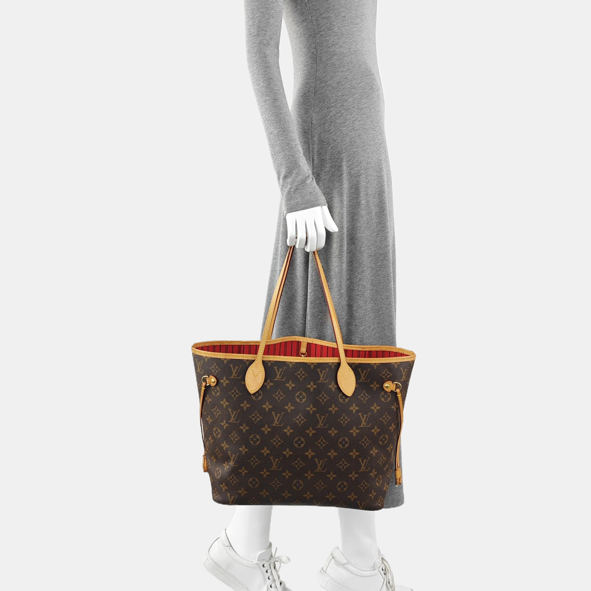 NEVERFULL MM Monogram Coated Canvas Brown