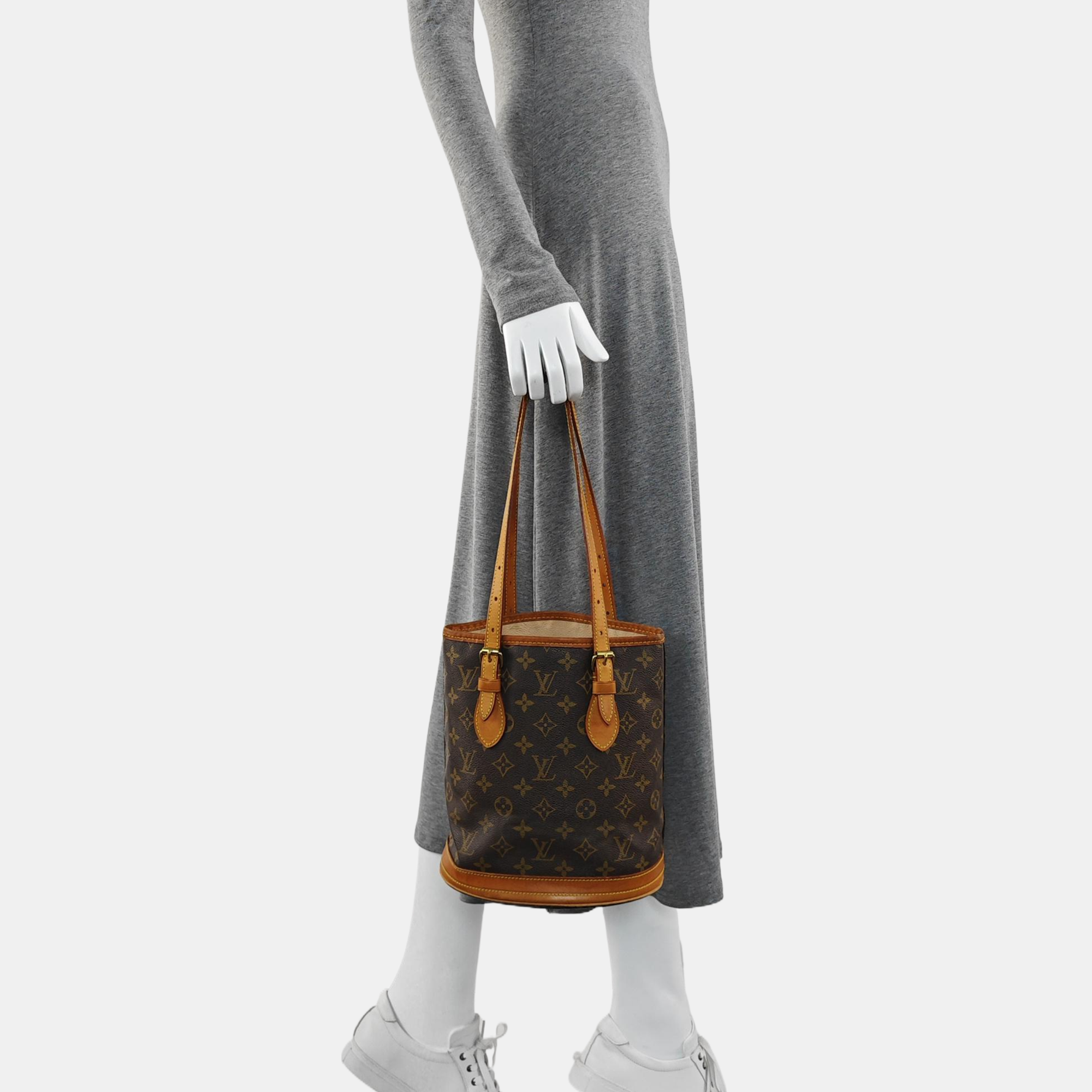 BUCKET PM Monogram Coated Canvas Brown