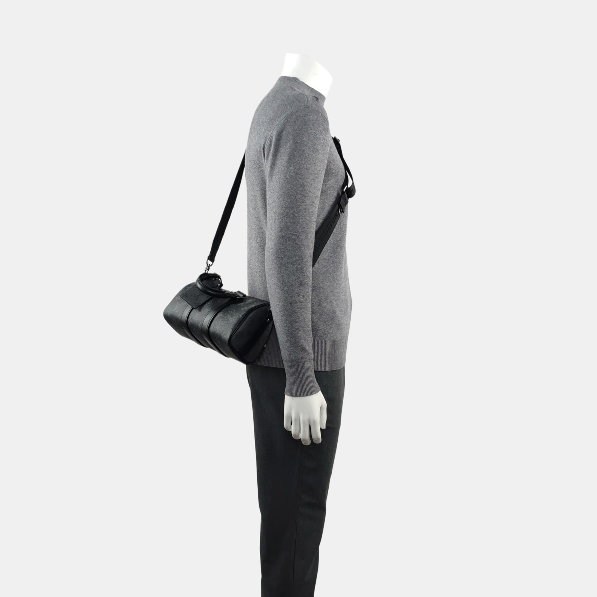KEEPALL 25 Monogram Coated Canvas Black