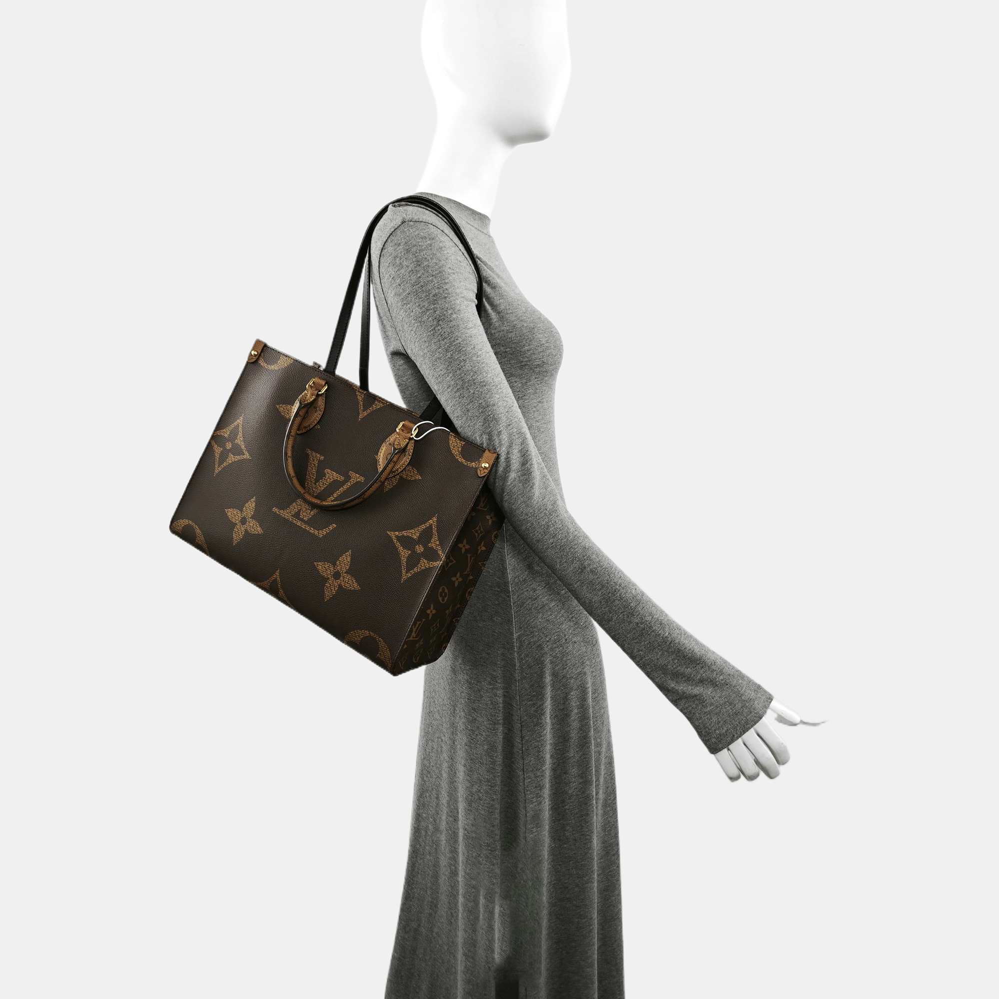 ONTHEGO MM Monogram Coated Canvas Brown