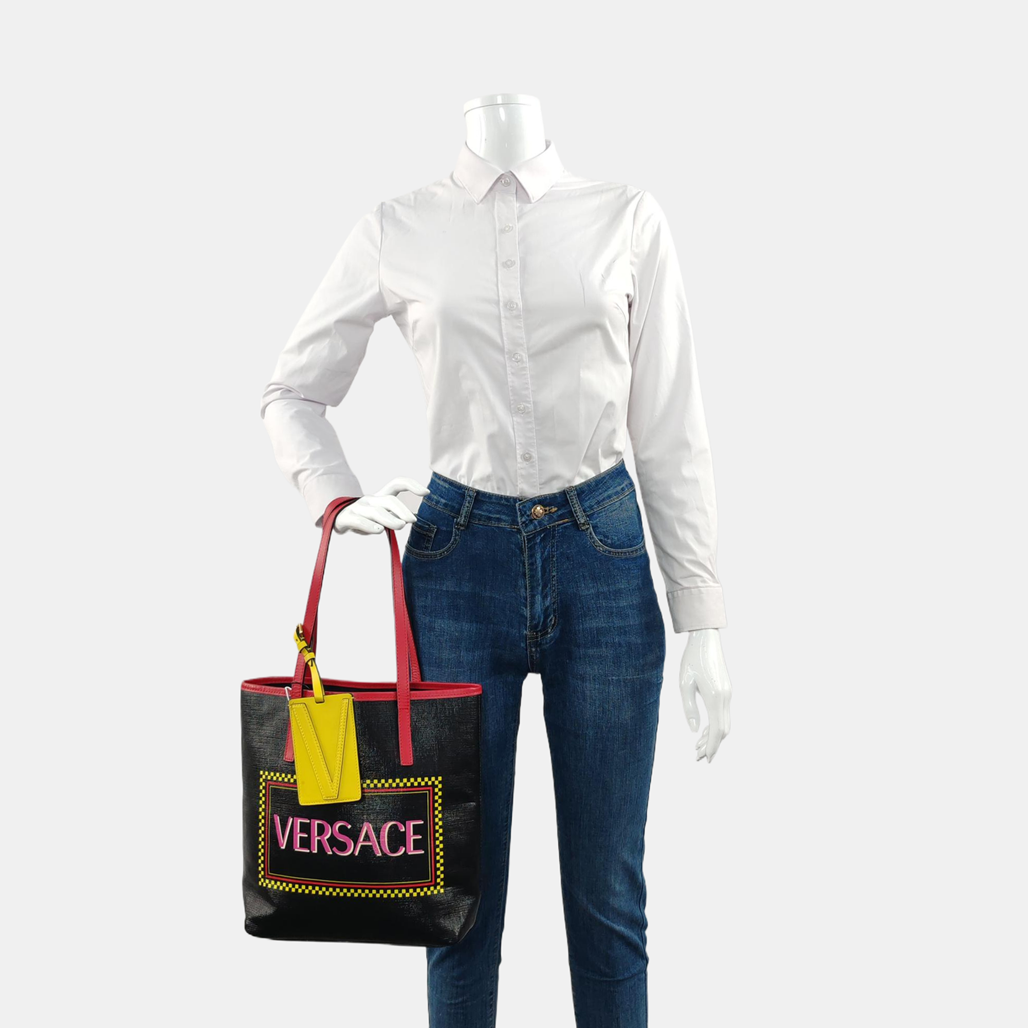 Coated Canvas Tote Bag Black