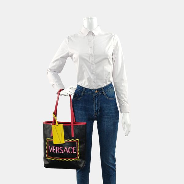 Coated Canvas Tote Bag Black