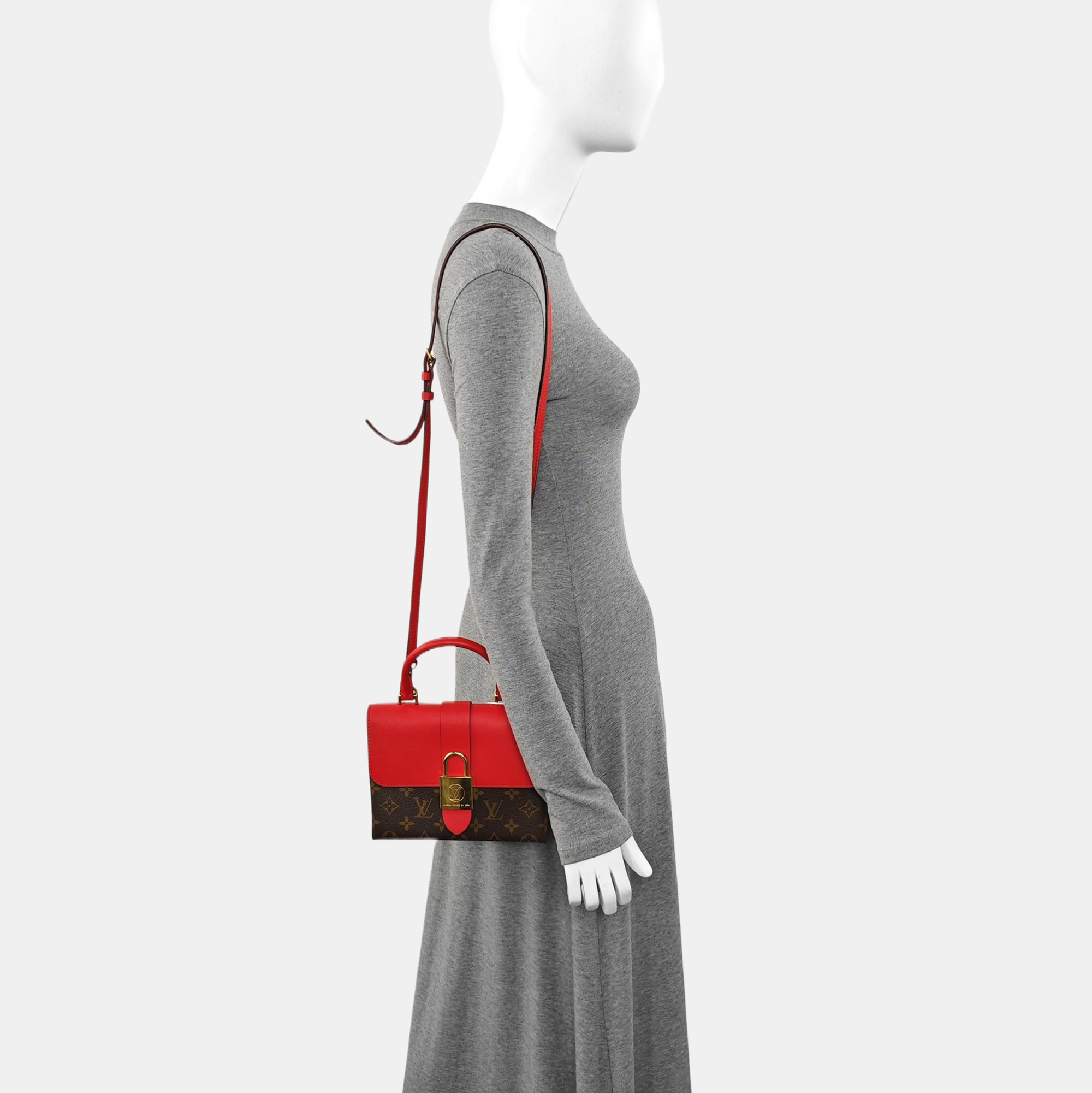 LOCKY BB Monogram Coated Canvas Red