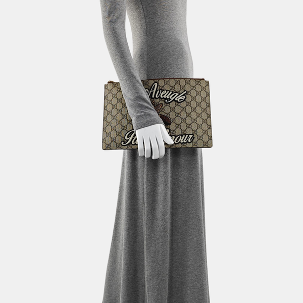 Coated Canvas Clutch Black